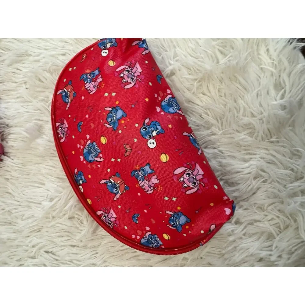Stitch and Angel  make up bag pencil case zipper red cute